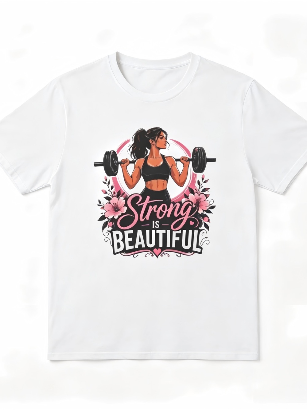 Strong Is Beautiful Weightlifting Gym Fitness Workout Womens Mens T-shirt Unisex